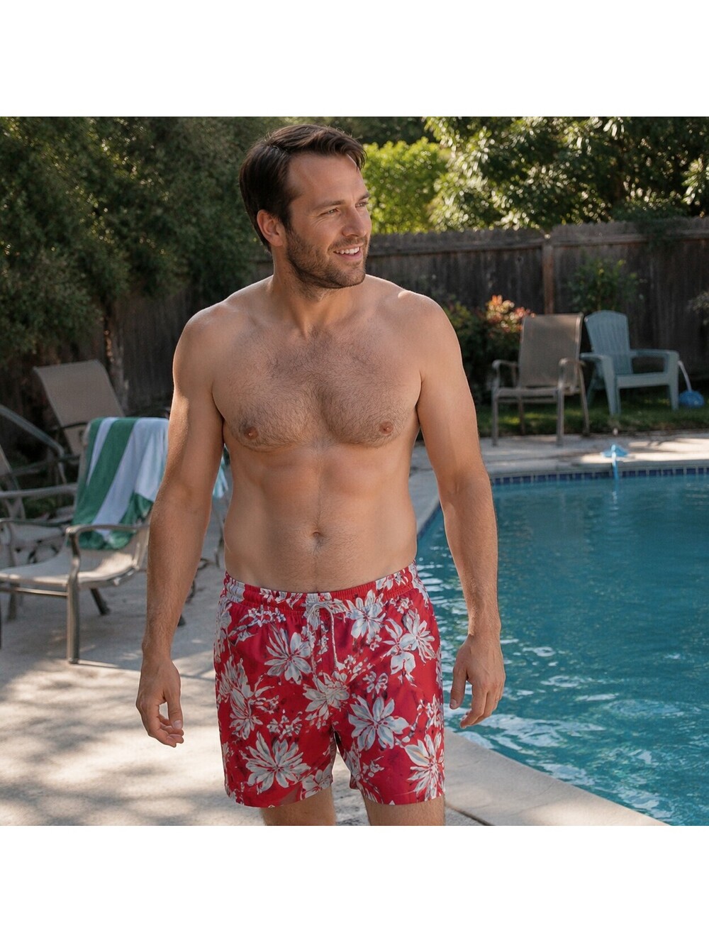 New Without Tags | Speedo | Men's | M | Red Floral Swim Trunks